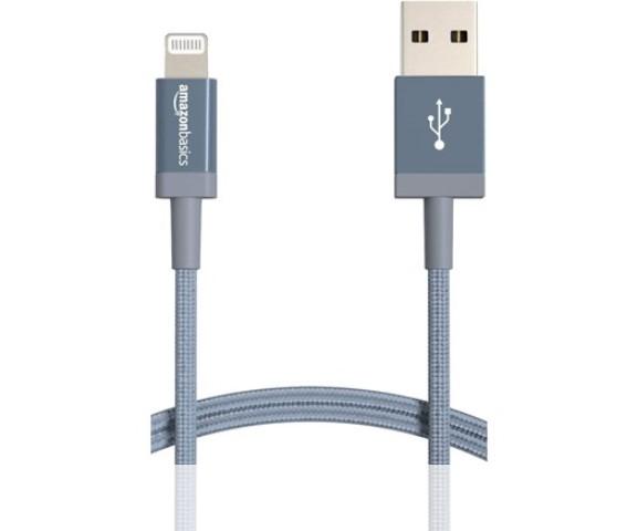 Apple iPhone AmazonBasics Nylon USB-A to Lightning Charging Cable for $2.99