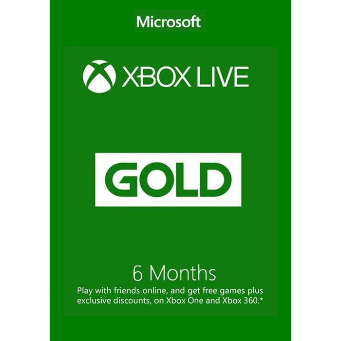 Xbox Live Gold 6-Month Membership for $15.99
