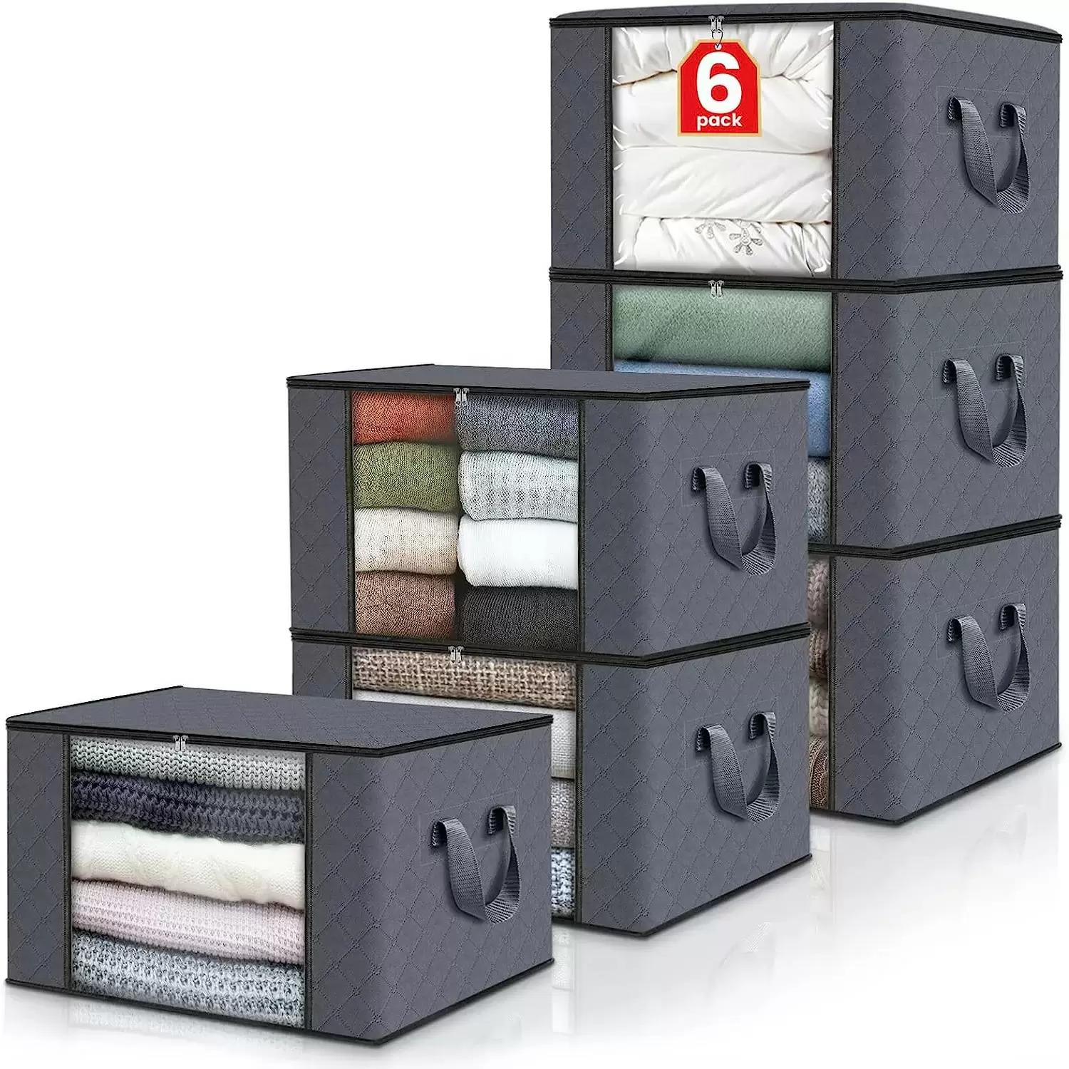 Fab Totes 60L Foldable Clothes Blanket Storage Bags 6 Pack for $10.82