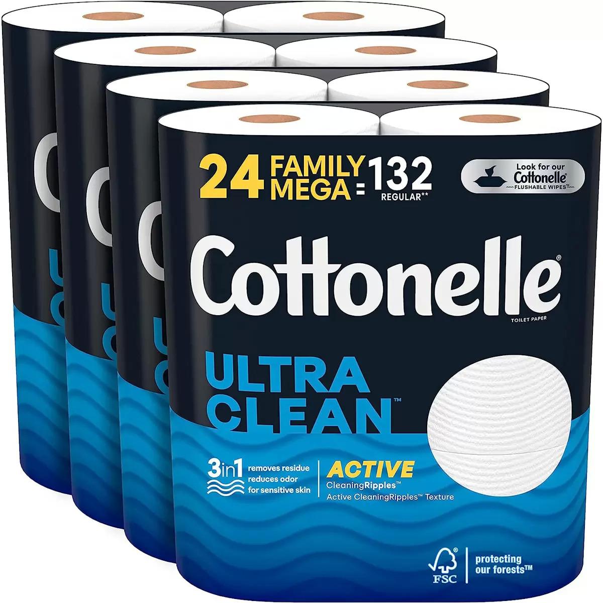Cottonelle Ultra Clean Toilet Paper 24 Mega Rolls for $20.69 Shipped