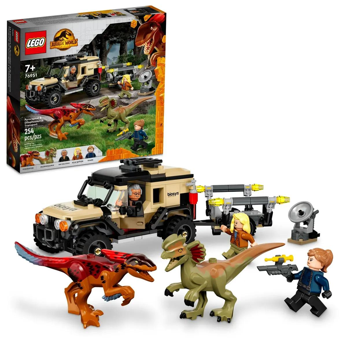 LEGO Jurassic World Dominion Pyroraptor and Dilophosaurus Transport Set for $29.97