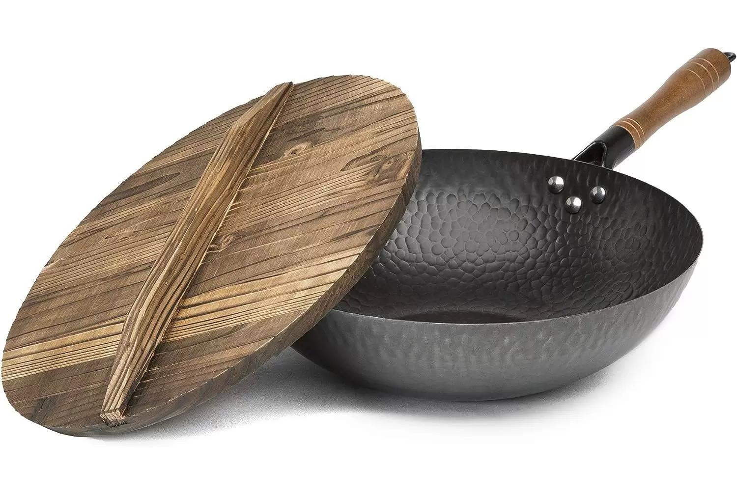 Goodful Hammered Carbon Steel Pow Wok Pan for $18.71
