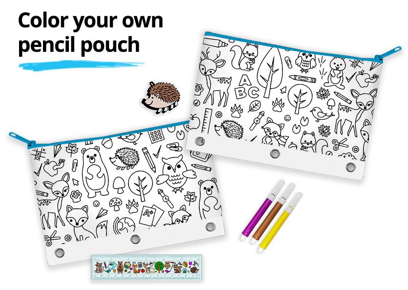 JCPenney Color Your Own Pencil Pouch Craft Activity for Free 11am to noon
