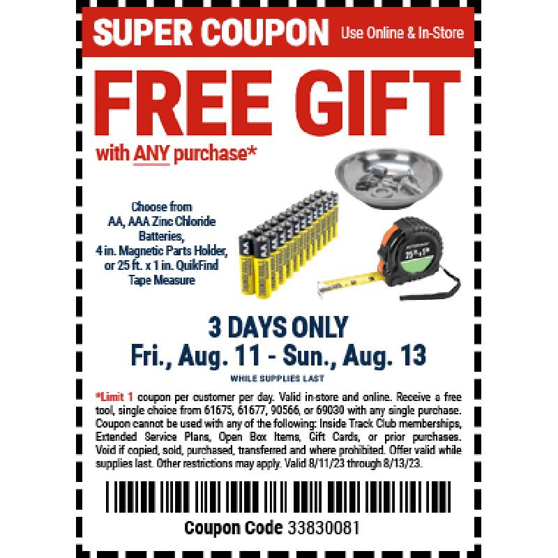 Free Tape Measure or Magnetic Holder or AA or AAA Batteries with Any Purchase