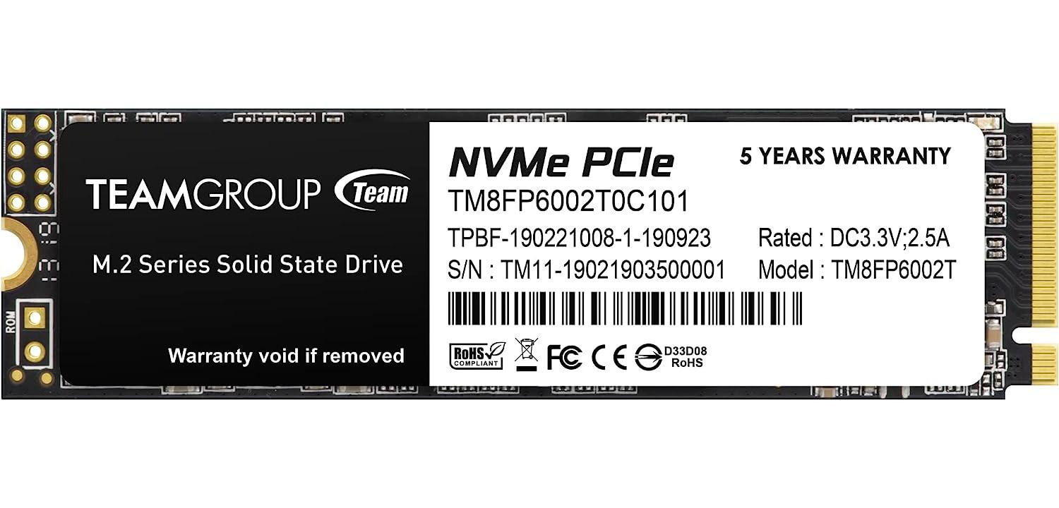 Teamgroup MP33 2TB SLC Cache 3D NAND TLC NVMe PCIe SSD for $65.99 Shipped