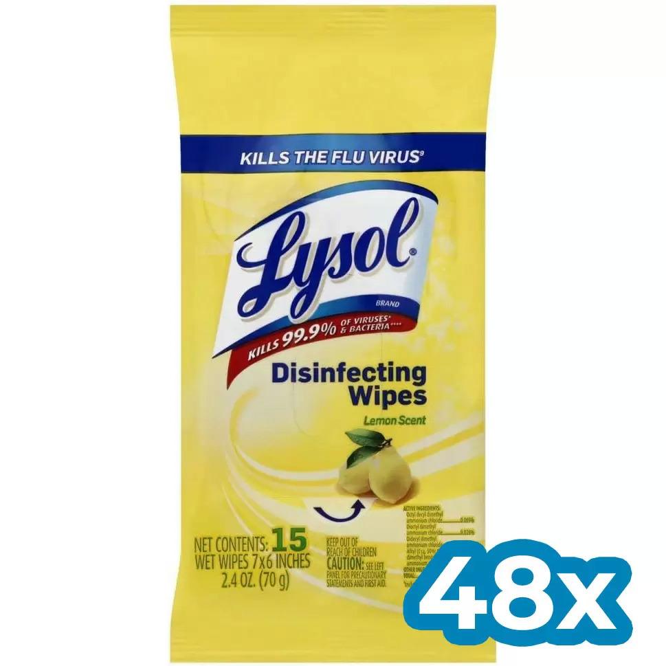 Lysol Disinfecting Wipes Lemon and Lime Flatpack 48 Pack for $14.99