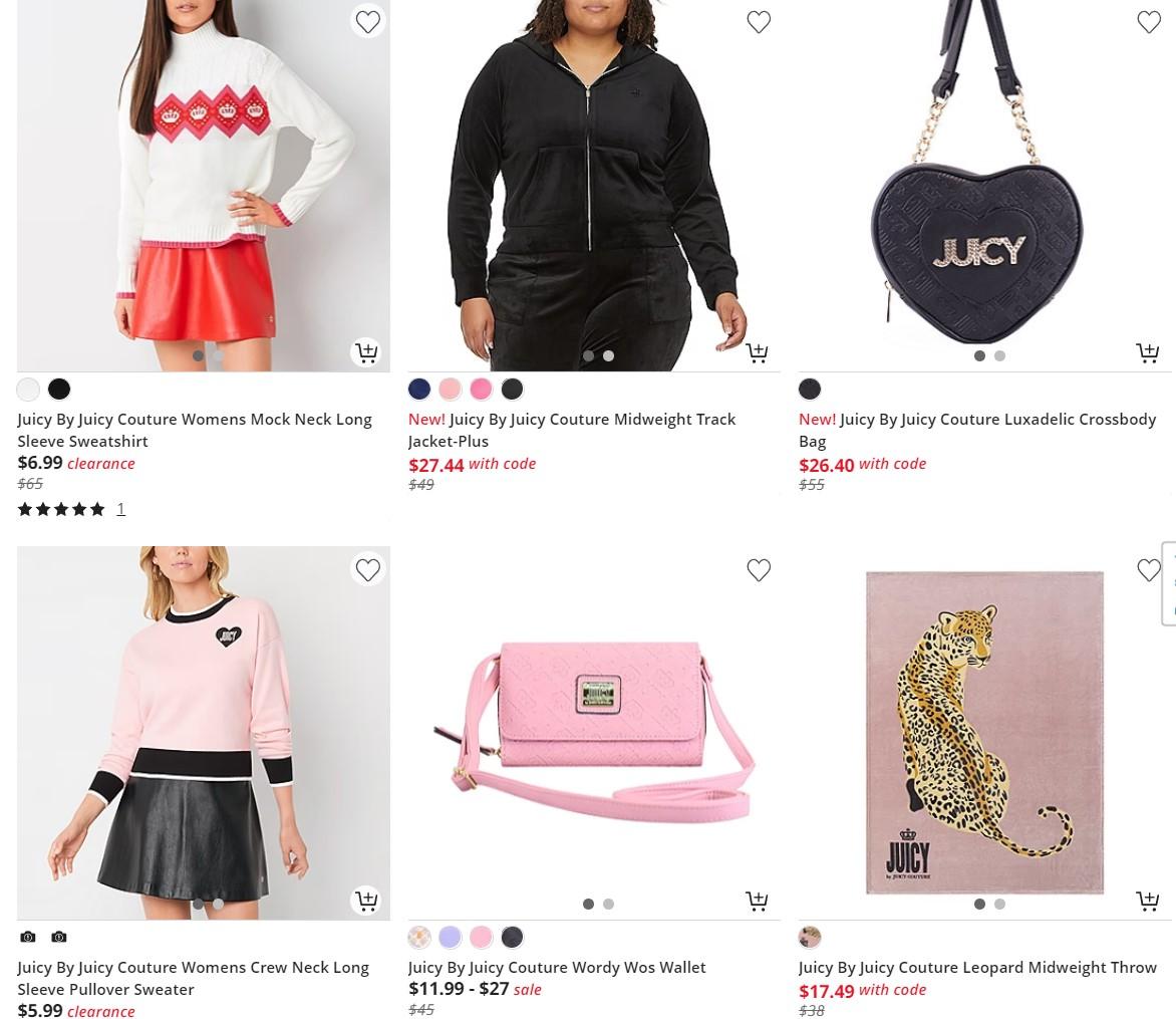 Juicy by Juicy Couture Womens Apparel Up To 90% Off