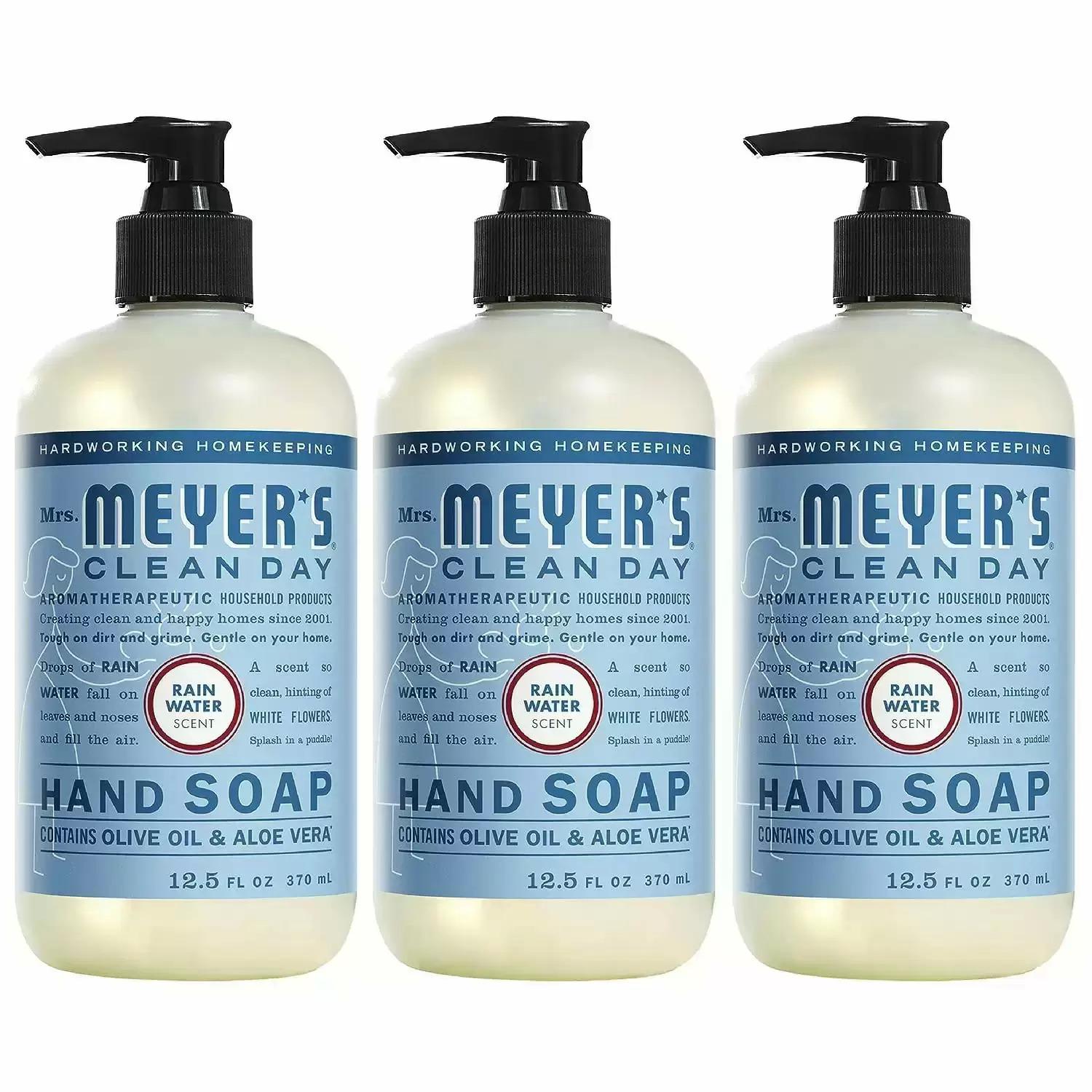 Mrs Meyers Clean Day Rain Water Liquid Hand Soap 3 Pack for $8.62