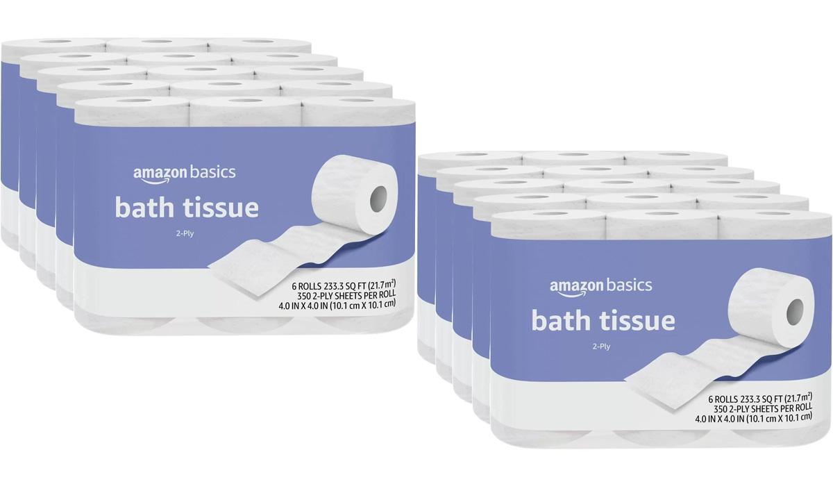 Amazon Basics 2-Ply Toilet Paper Rolls 60 Pack for $37.82 Shipped