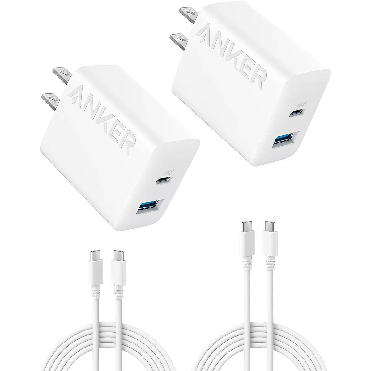 Anker 20W 2-Port USB Type-C and Type-A Wall Charger 2 Pack for $12.99