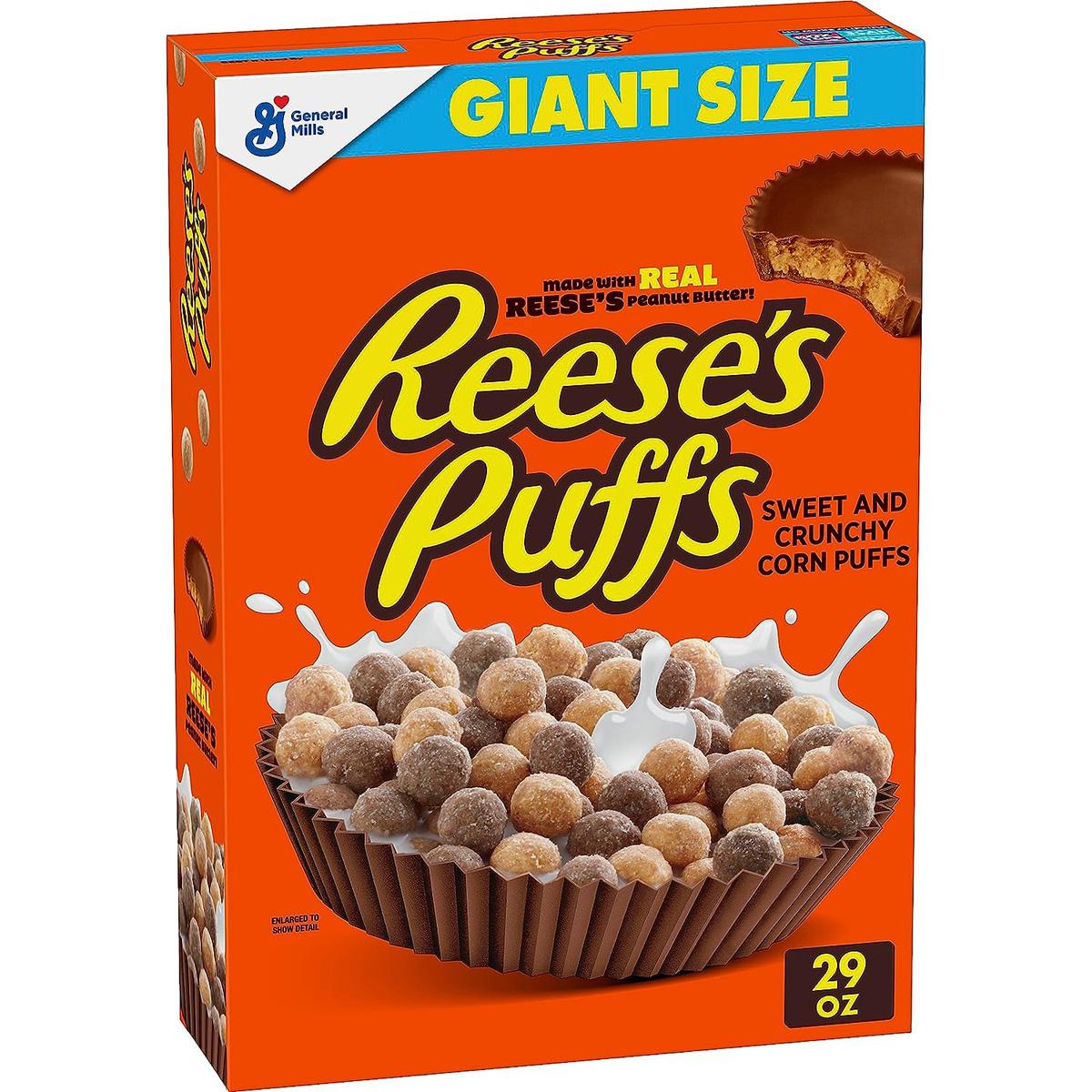 Giant Size Box Reeses Puffs Chocolatey Peanut Butter Cereal for $3.74 Shipped