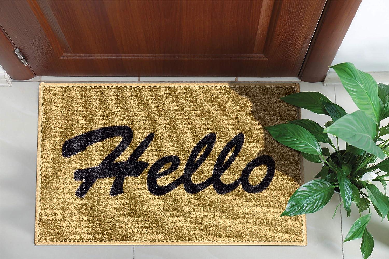 Ottomanson Hello Non-Slip Rubberback Indoor Entryway Doormat for $5.26