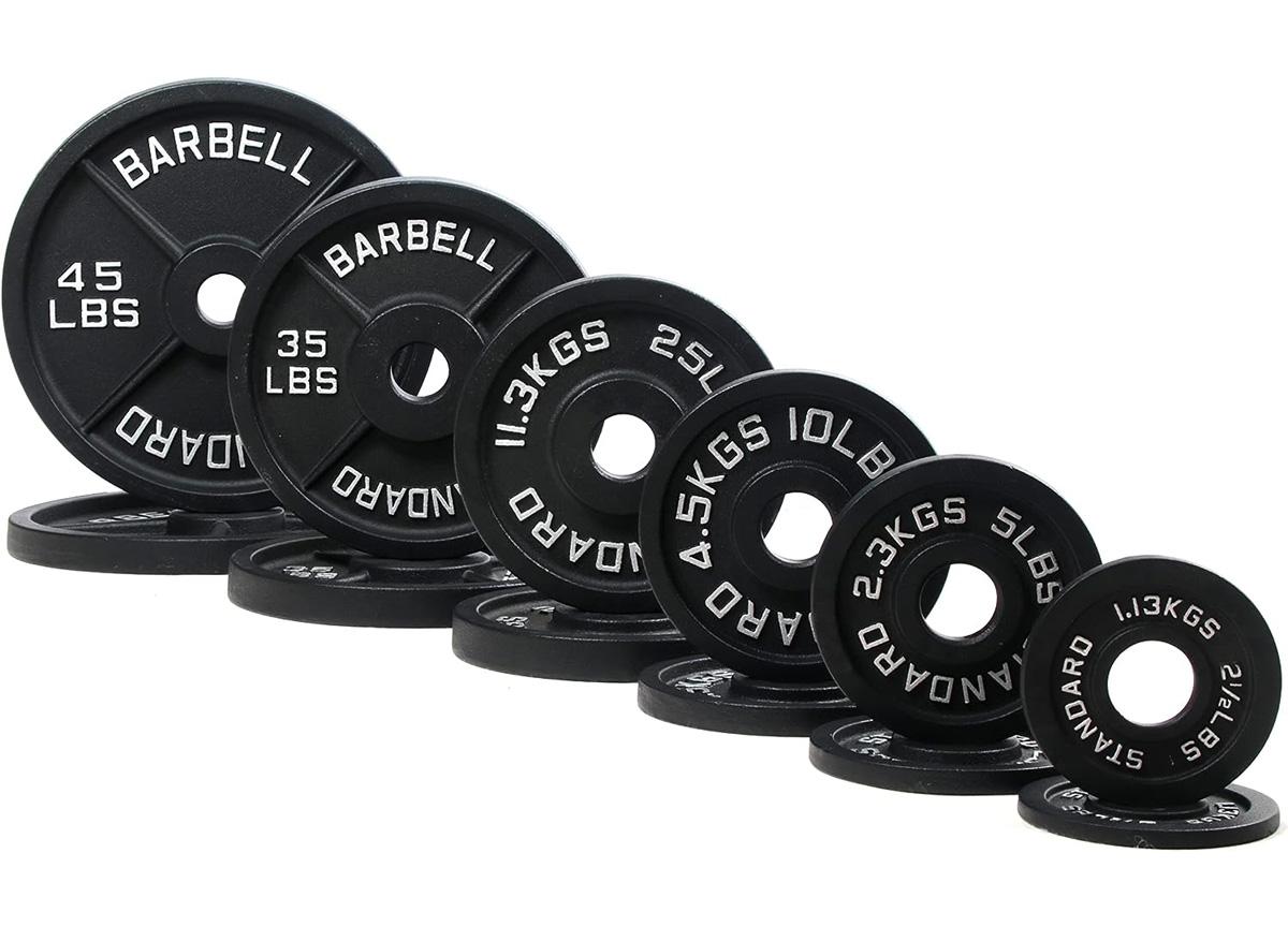 245-Lb BalanceFrom Cast Iron Olympic 2in Weight Plate Set for $239.99 Shipped