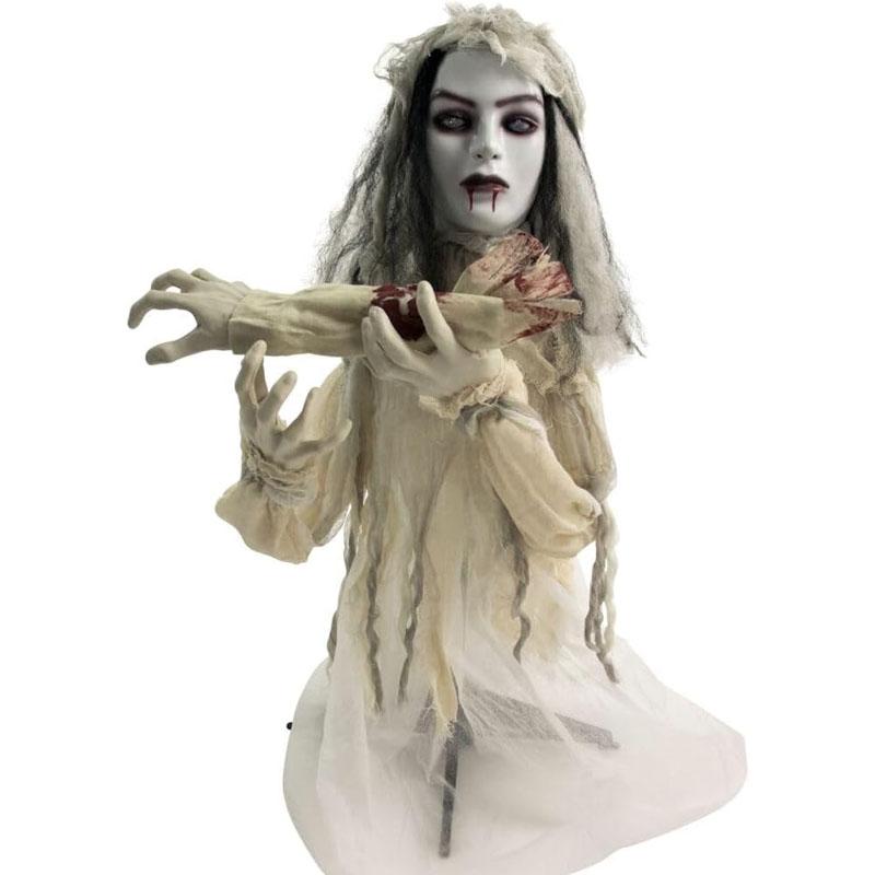 Haunted Hill Farm Animatronic Scary Groundbreaker Haunted Bride for $24.99