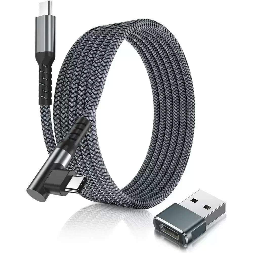 Basesailor 100W 10ft USB-C to USB-C Right Angle Cable with Adapter for $4.49