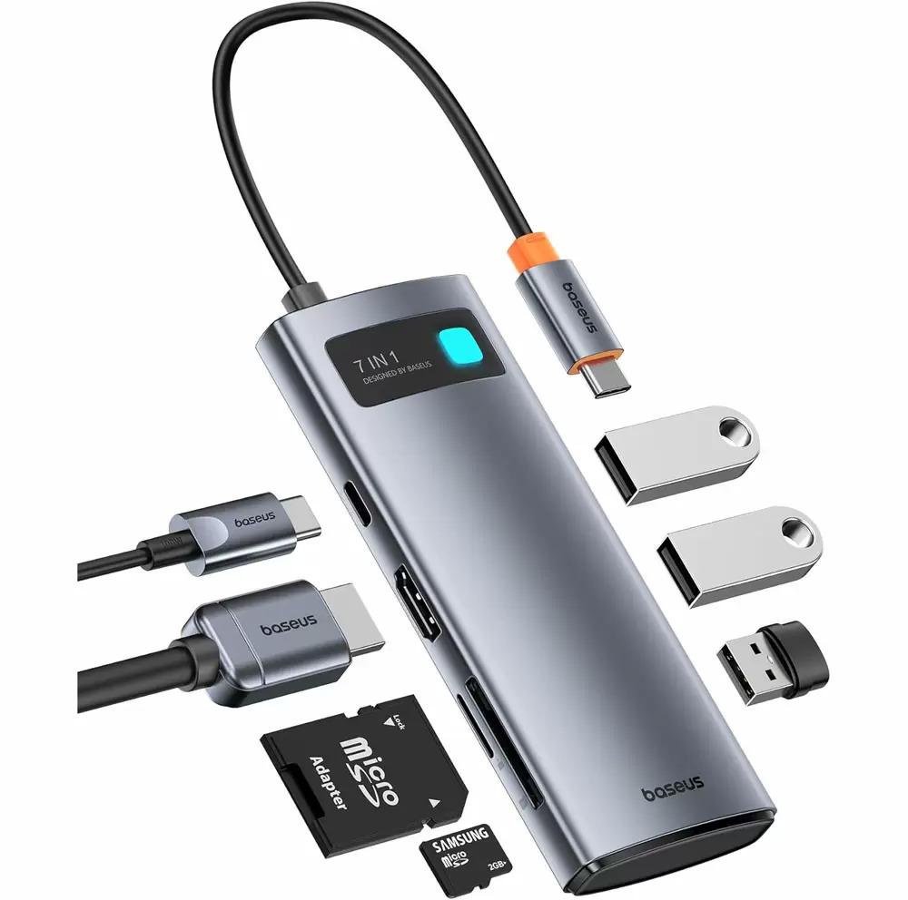 Baseus 7-in-1 USB C Hub Multiport Adapter with HDMI $16