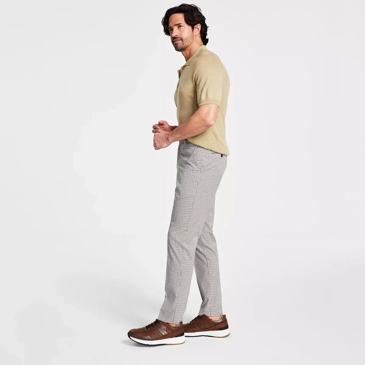 Tommy Hilfiger Mens Modern Fit TH Flex Stretch Plaid Dress Pants for $19.99
