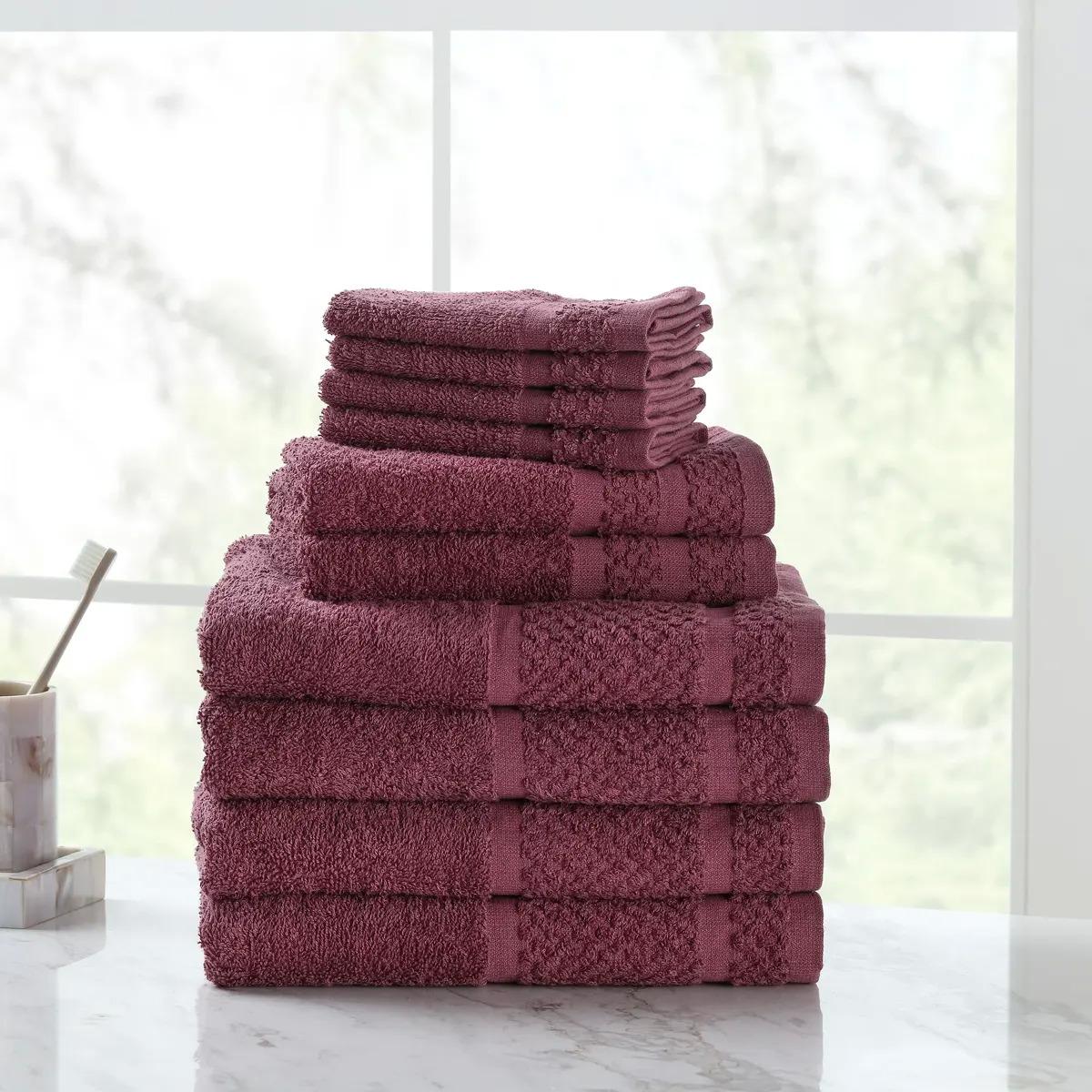 Mainstays 10-Piece Bath Towel Set for $8.97