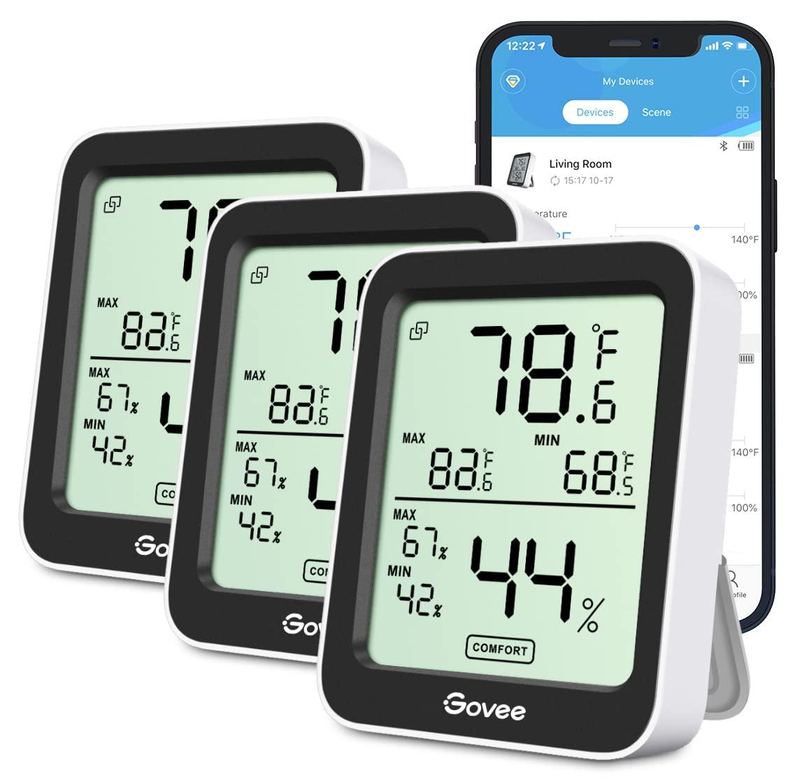 Govee Indoor Bluetooth Temperature Humidity Monitor 3 Pack for $23.09 Shipped