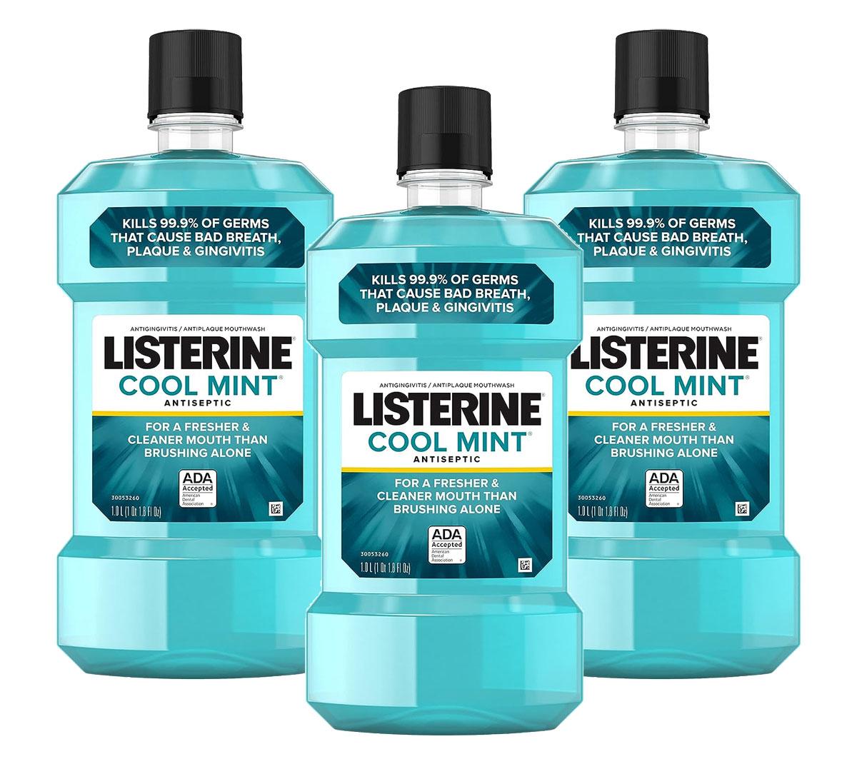 Listerine Antiseptic Mouthwash Cool Mint 3 Pack for $12.01 Shipped