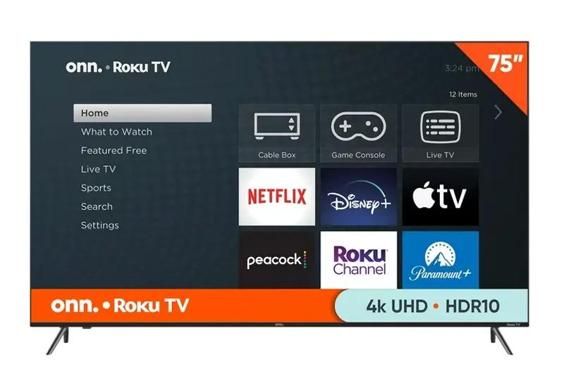 75in Onn Class 4K UHD Frameless Roku Smart LED TV for $498 Shipped