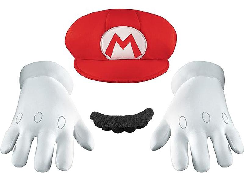 Nintendo Super Mario Bros Costume Hat Gloves Moustache Accessory Kit for $10.50