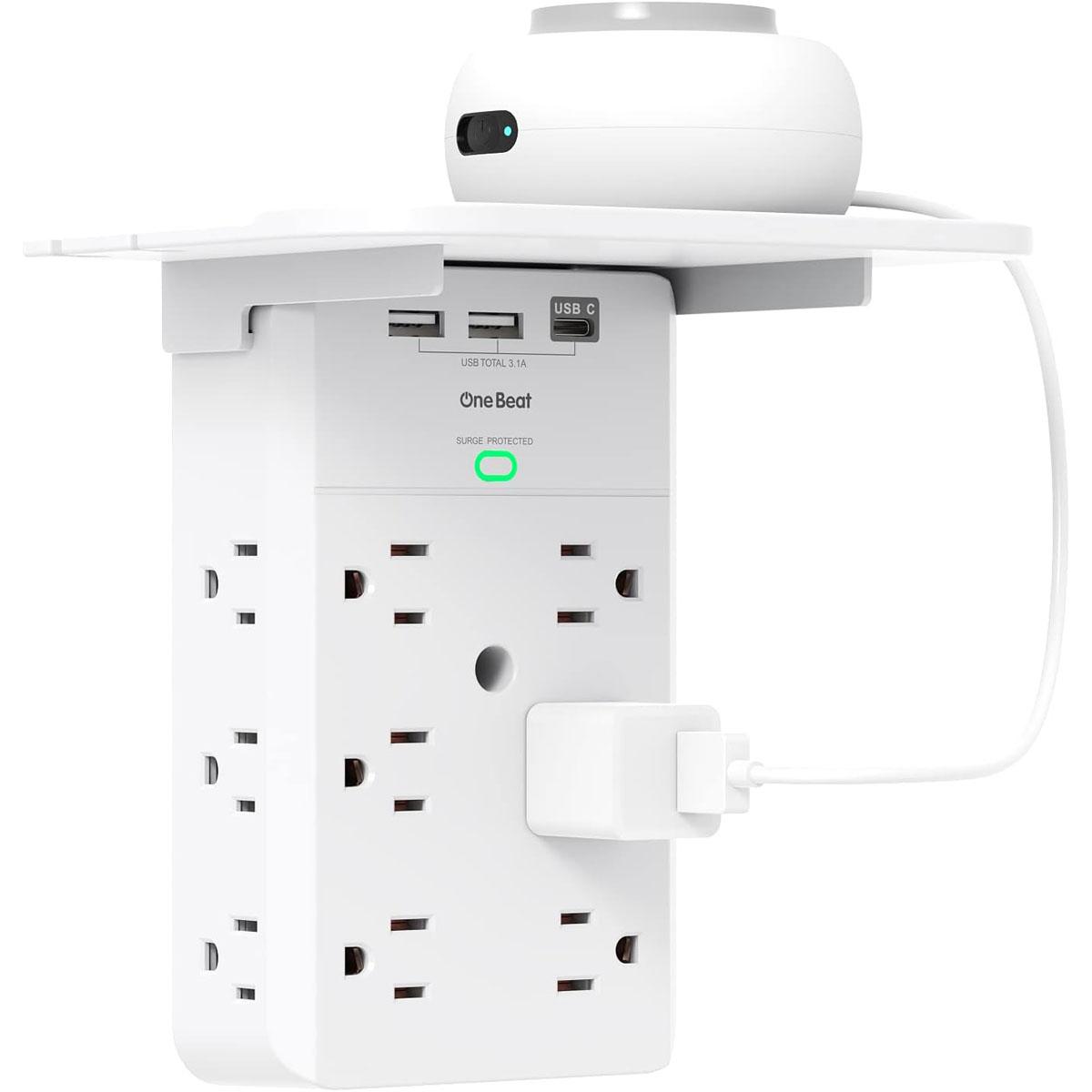 12-Plug Wall Outlet Extender Power Strips for $10.80