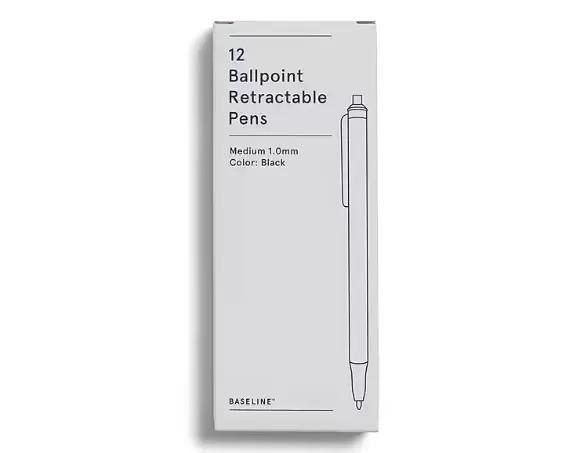 Baseline Retractable Medium Point Ballpoint Pens 12 Pack for $0.99 Shipped