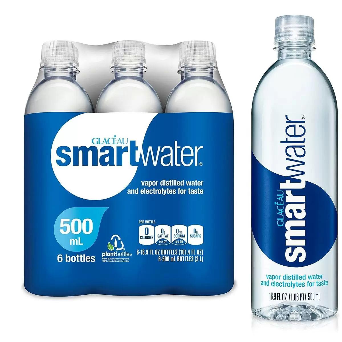 Smartwater Vapor Distilled Premium Water Bottles 6-Pack for $3.74 Shipped