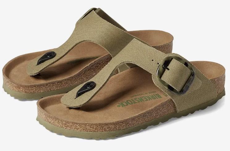 Birkenstock Womens Gizeh Big Buckle Canvas Sandals for $53.30 Shipped