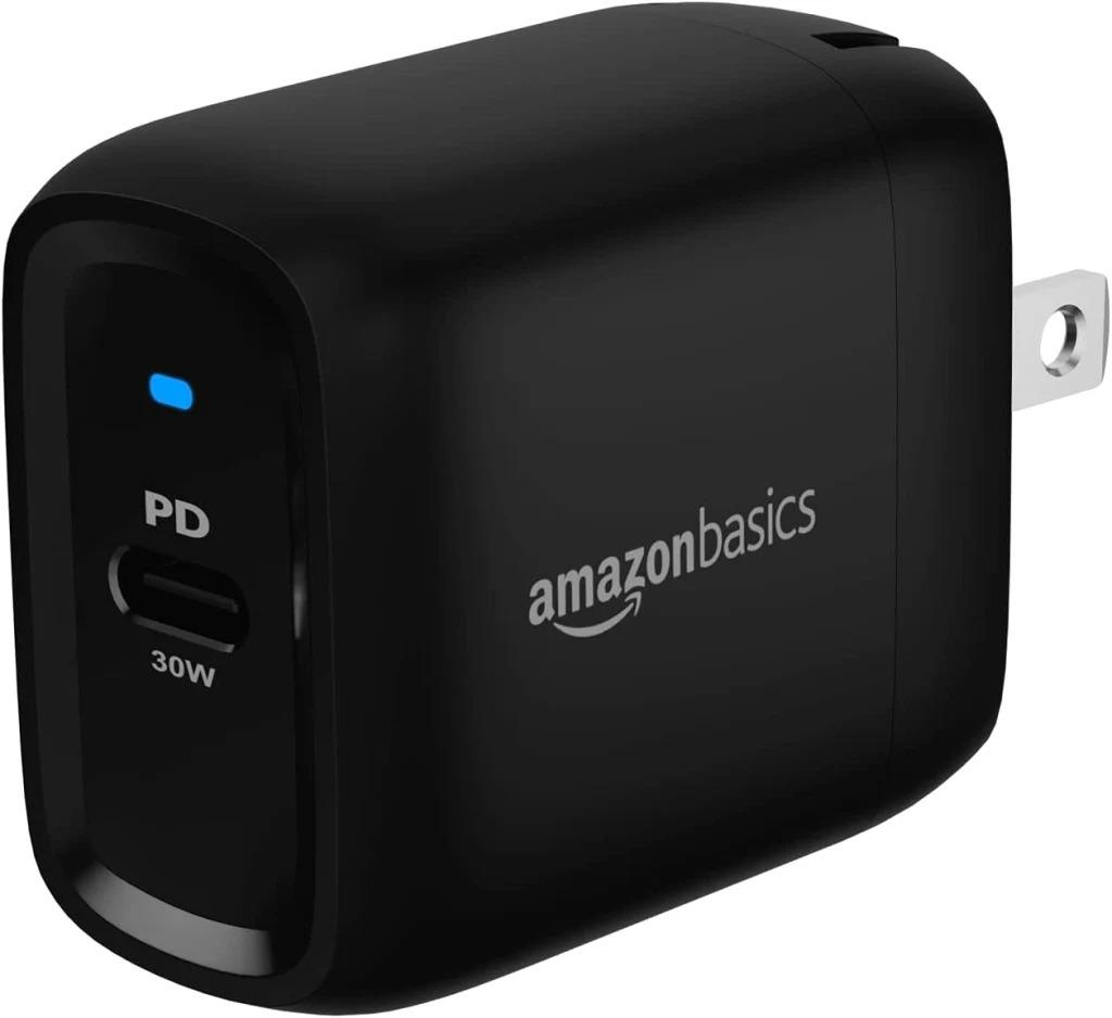 Amazon Basics 30W One-Port GaN USB-C Wall Charger for $8.99