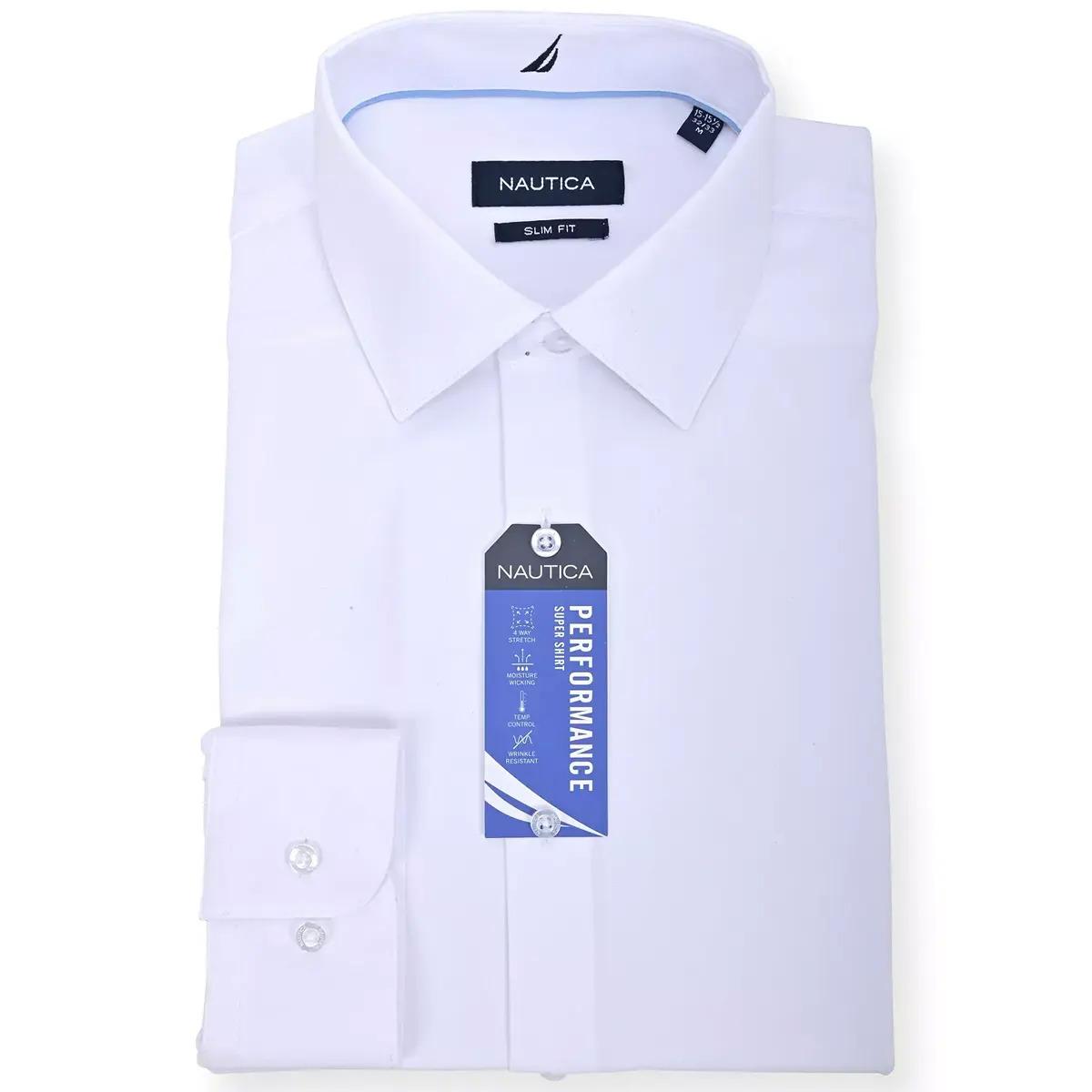 Nautica Mens Slim Fit Supershirt Dress Shirt Deals