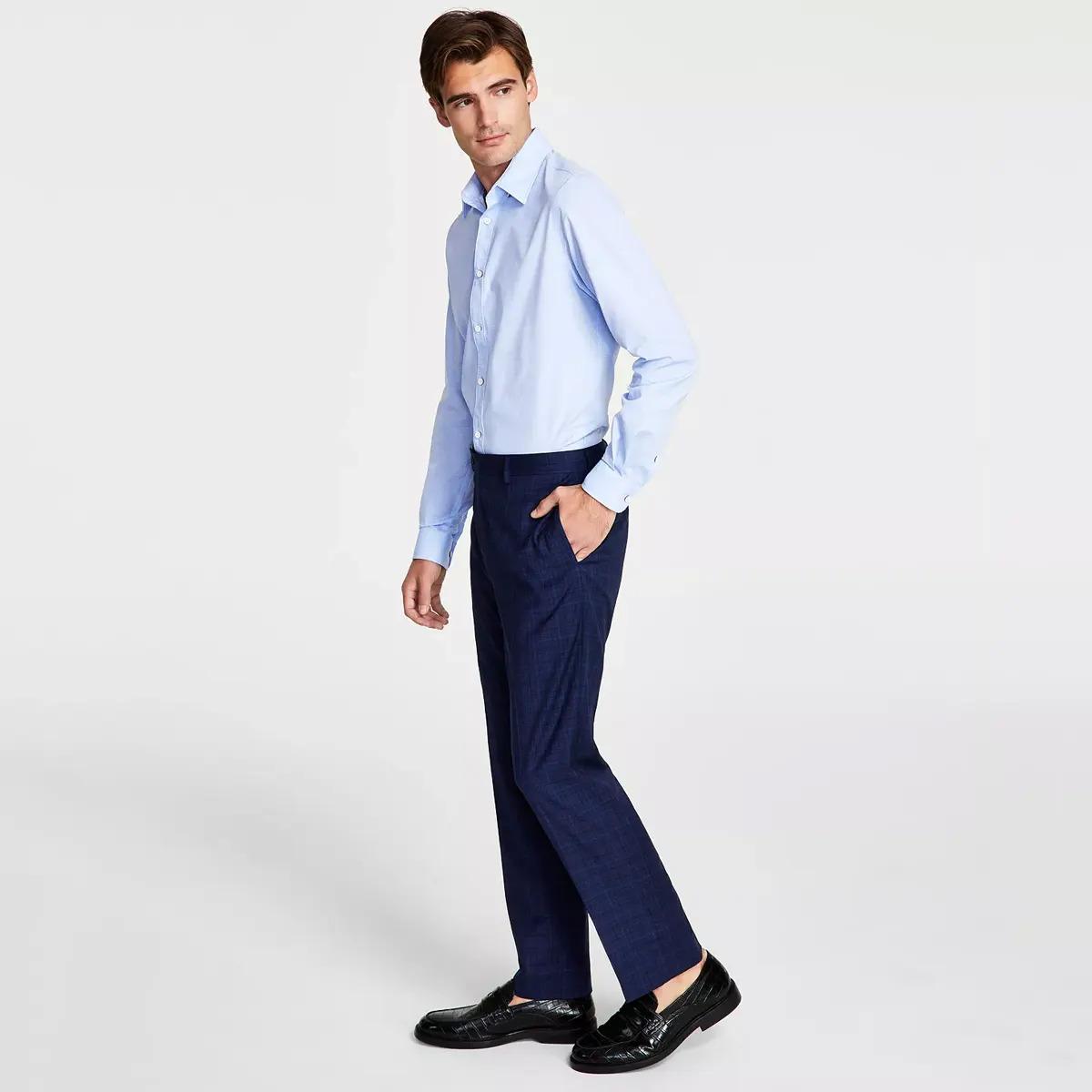 Calvin Klein Slim-Fit Plaid Performance Dress Pants for $17.99