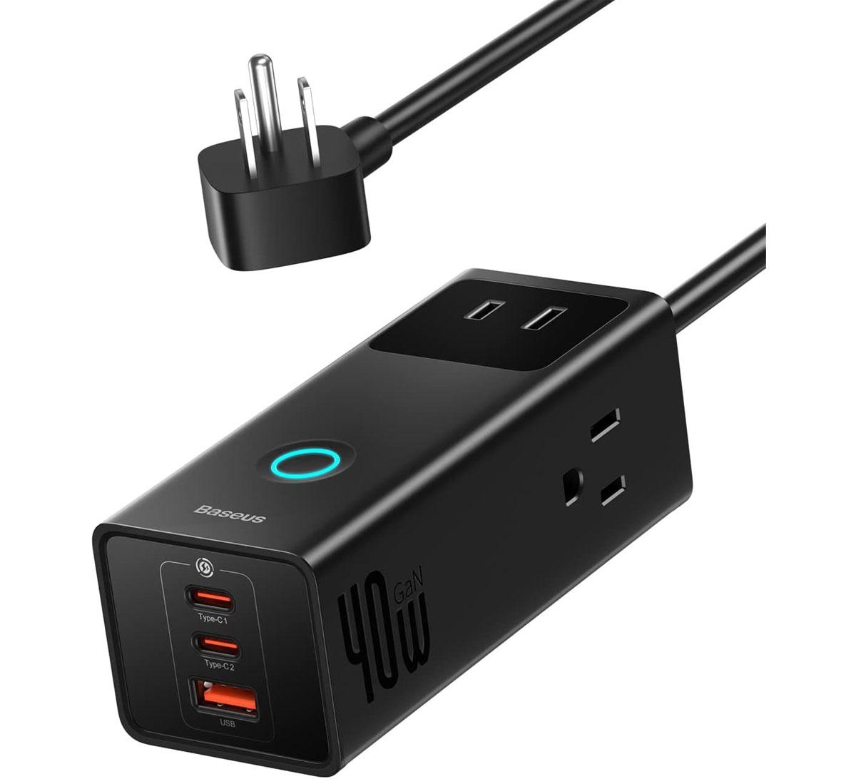 Baseus 6-in-1 Power Strip Surge Protector 1200J for $12.79
