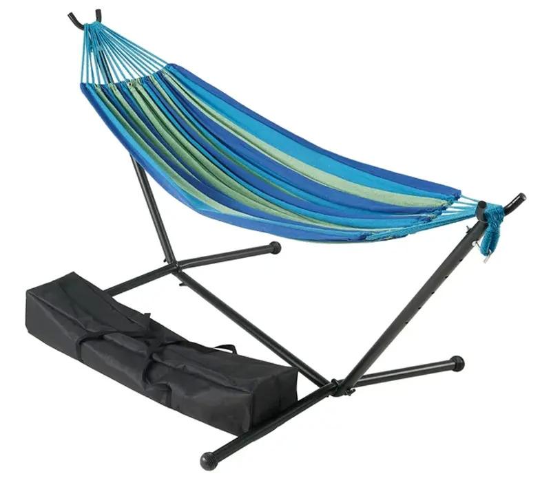Mainstays Wapella Stripe Hammock and Stand in a Bag for $45.62 Shipped