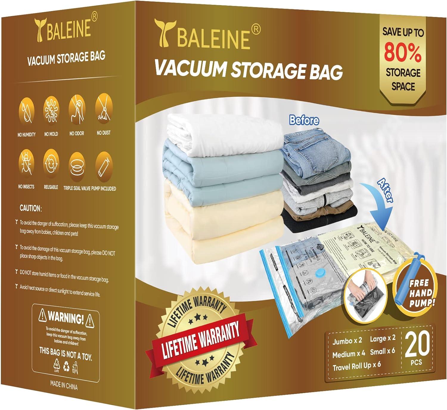 Vacuum Space Saver Storage Seal Bags 20 Pack for $10