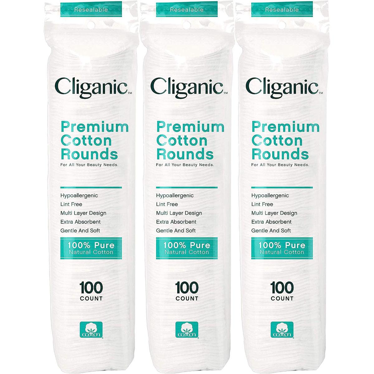Cliganic Premium Cotton Rounds 300-Count for $5.58 Shipped