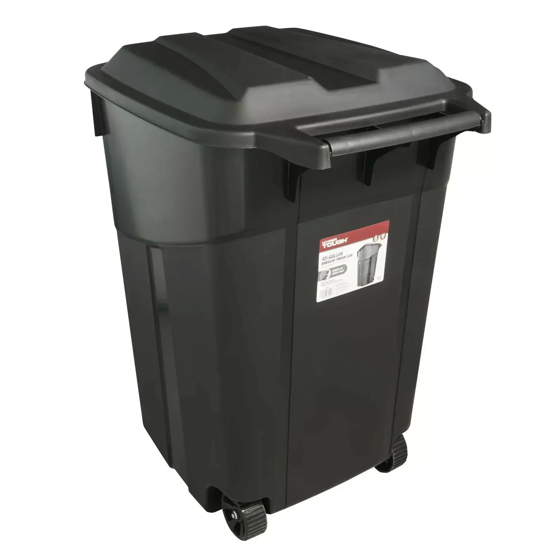 Hyper Tough 45 Gallon Wheeled Heavy Duty Plastic Garbage Can for $29.96