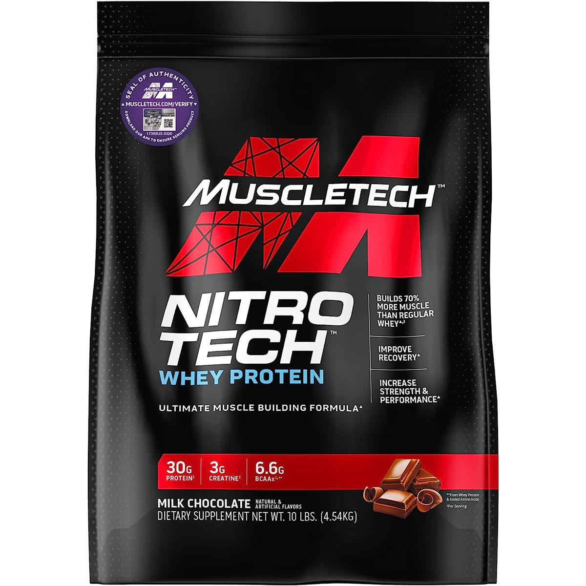 Whey Protein Powder MuscleTech Nitro-Tech Whey Protein 10Lbs for $77.63 Shipped