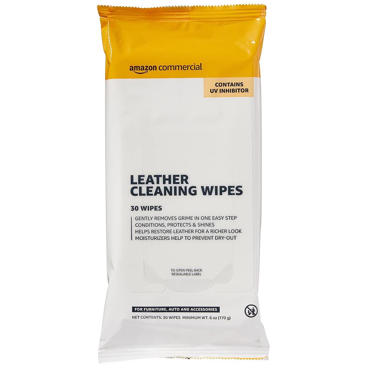 AmazonCommercial Leather Cleaning Wipes 120 Pack for $5.09
