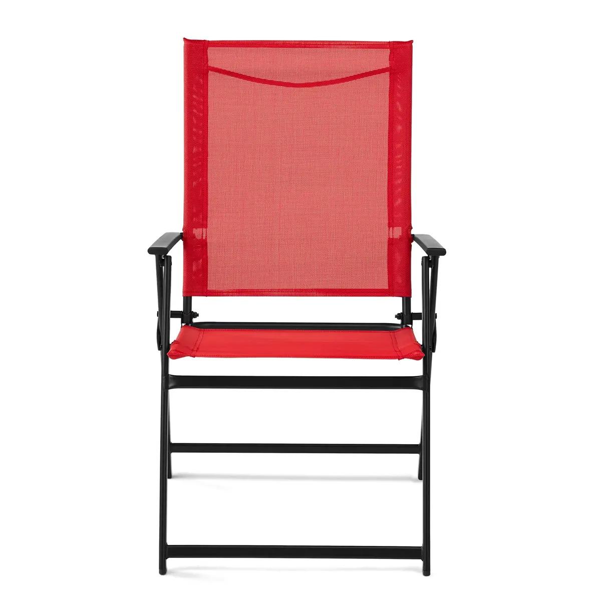 Mainstays Greyson Square Outdoor Patio Steel Sling Folding Chairs 2 Pack for $23