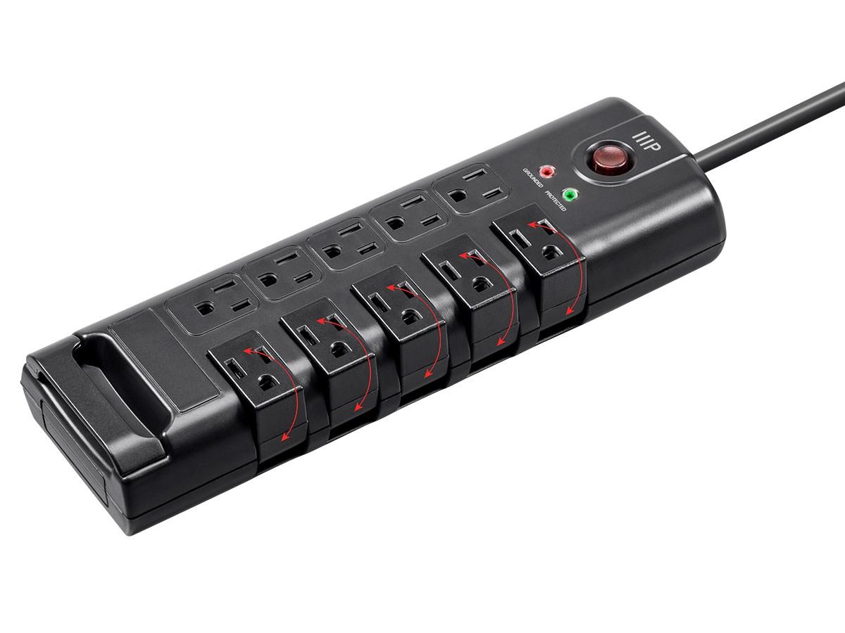 Monoprice 10 Outlet Rotating Power Strip Surge Protector for $19.34 Shipped