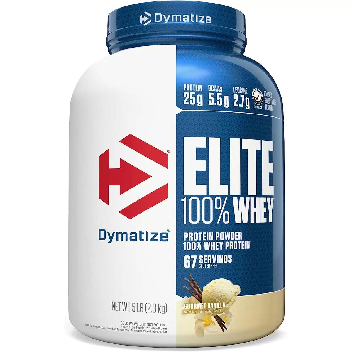 Dymatize Elite Whey Protein Powder Vanilla 5Lbs for $41.95 Shipped