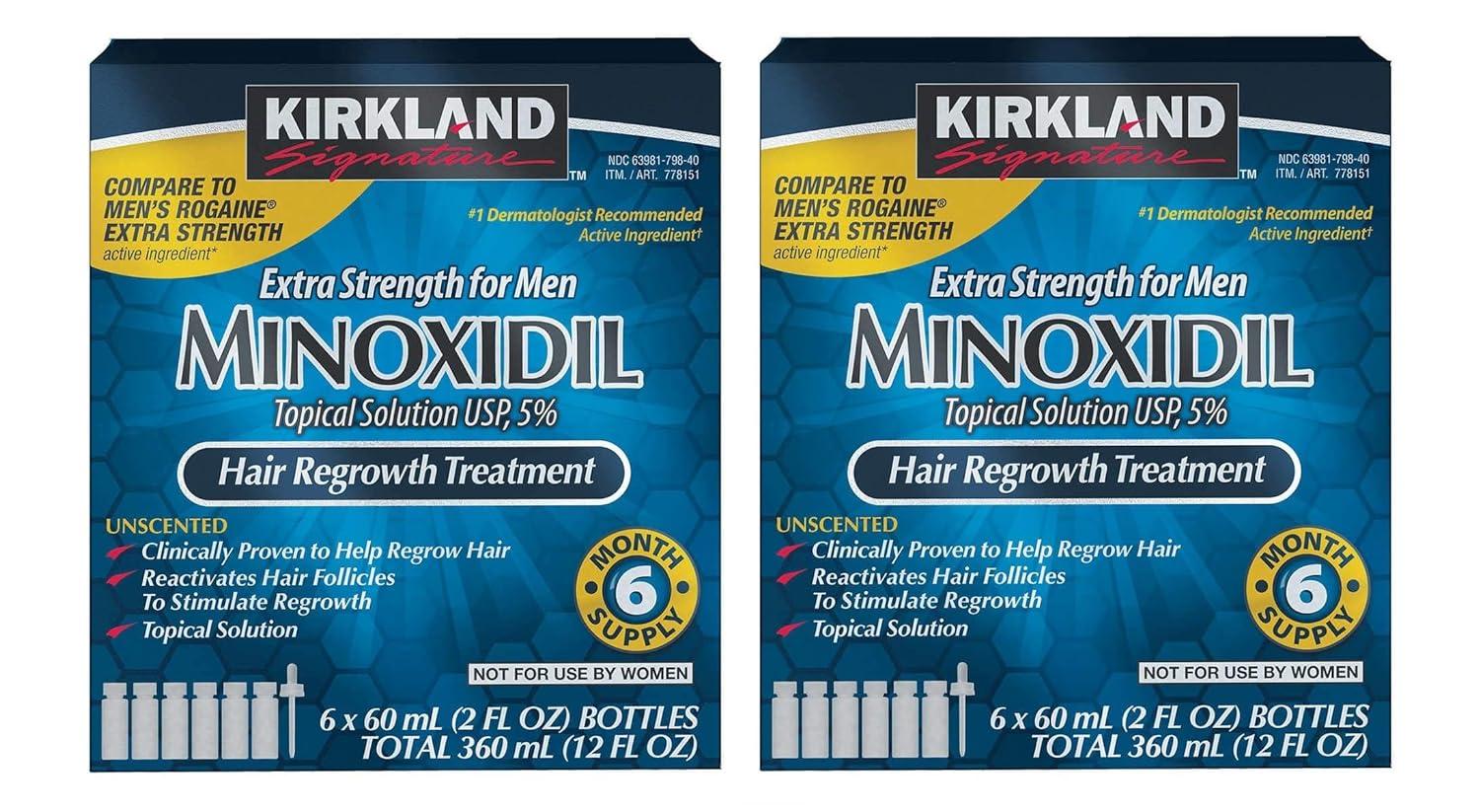 Kirkland Signature Minoxidil Hair Regrowth Treatment 1 Year for $27.98 Shipped