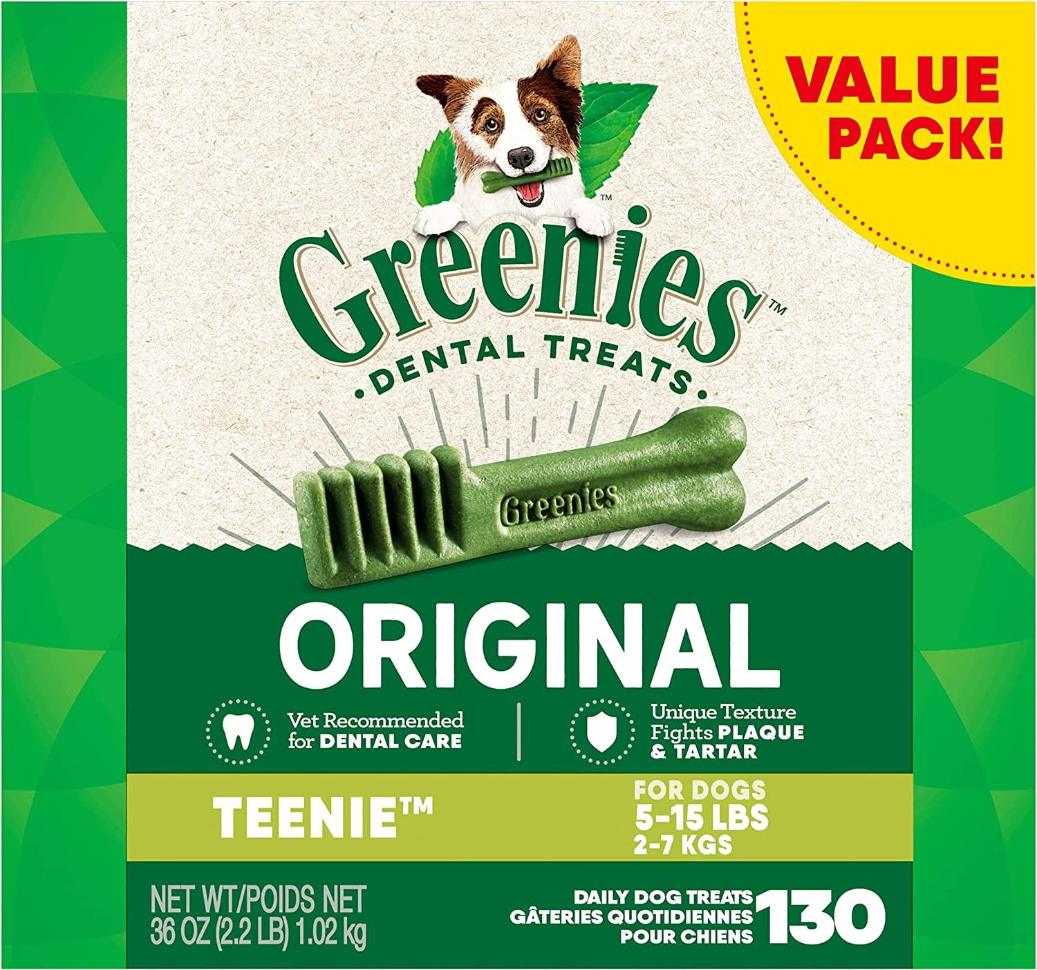 Greenies Original Teenie Dental Dog Treats 130 Pack for $15.53 Shipped