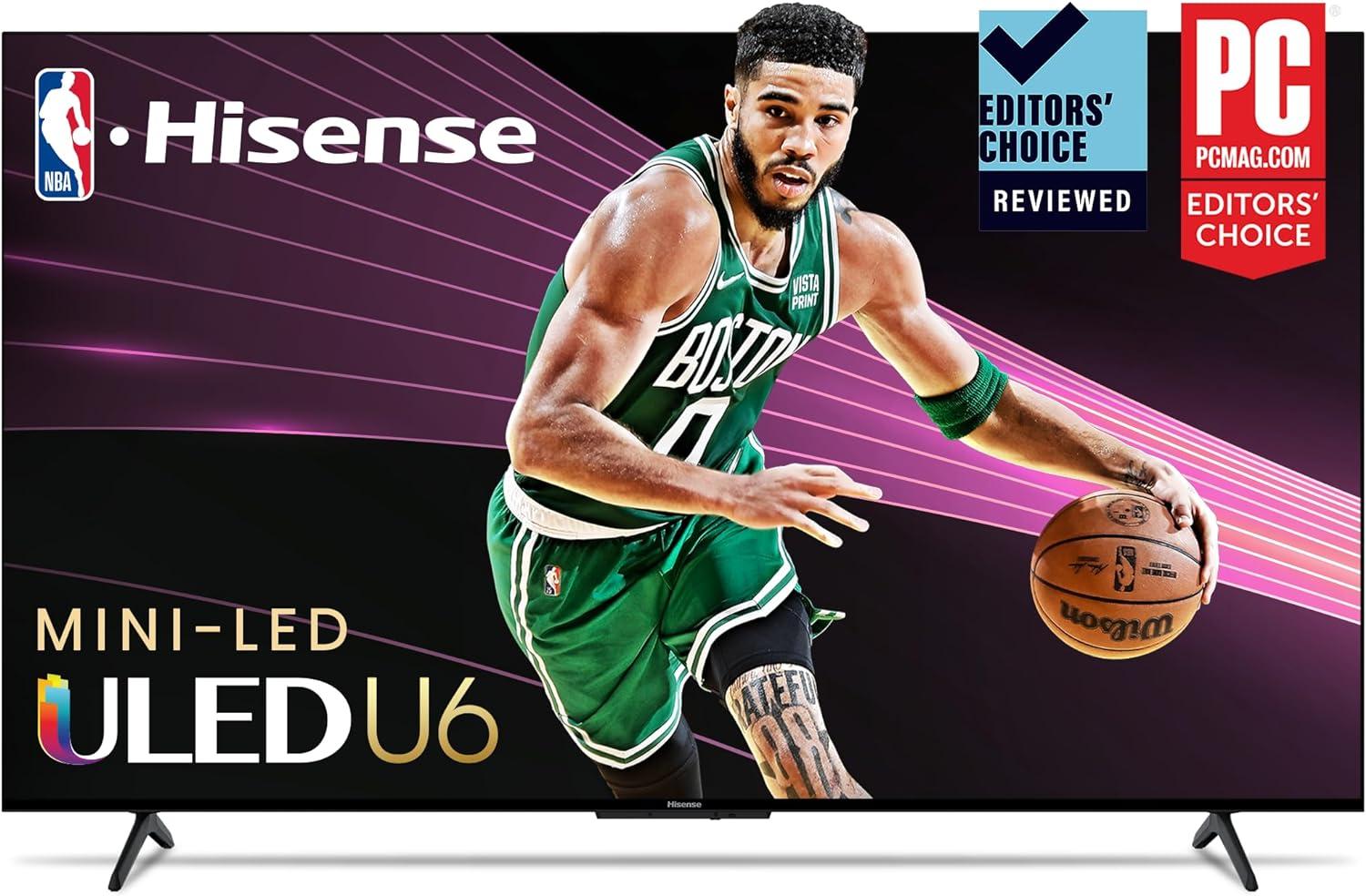 55in Hisense 55U6K U6 Series 4K ULED Mini-LED Smart Google TV for $349.99 Shipped