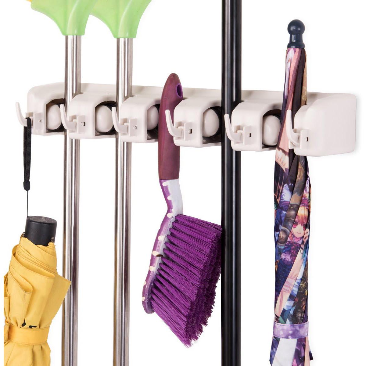 Broom Holder Wall Mount and Garden Tool Organizer for $6.89