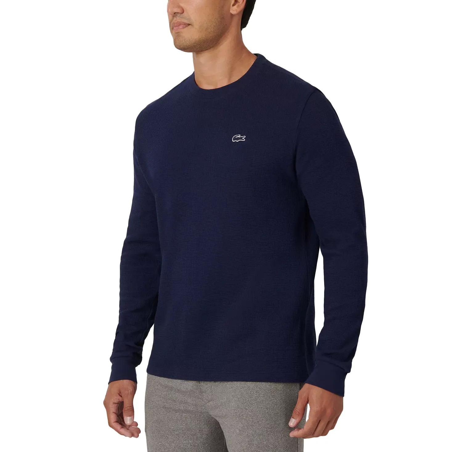 Lacoste Mens Waffle-Knit Thermal Long-Sleeve Sleep Tee Deals