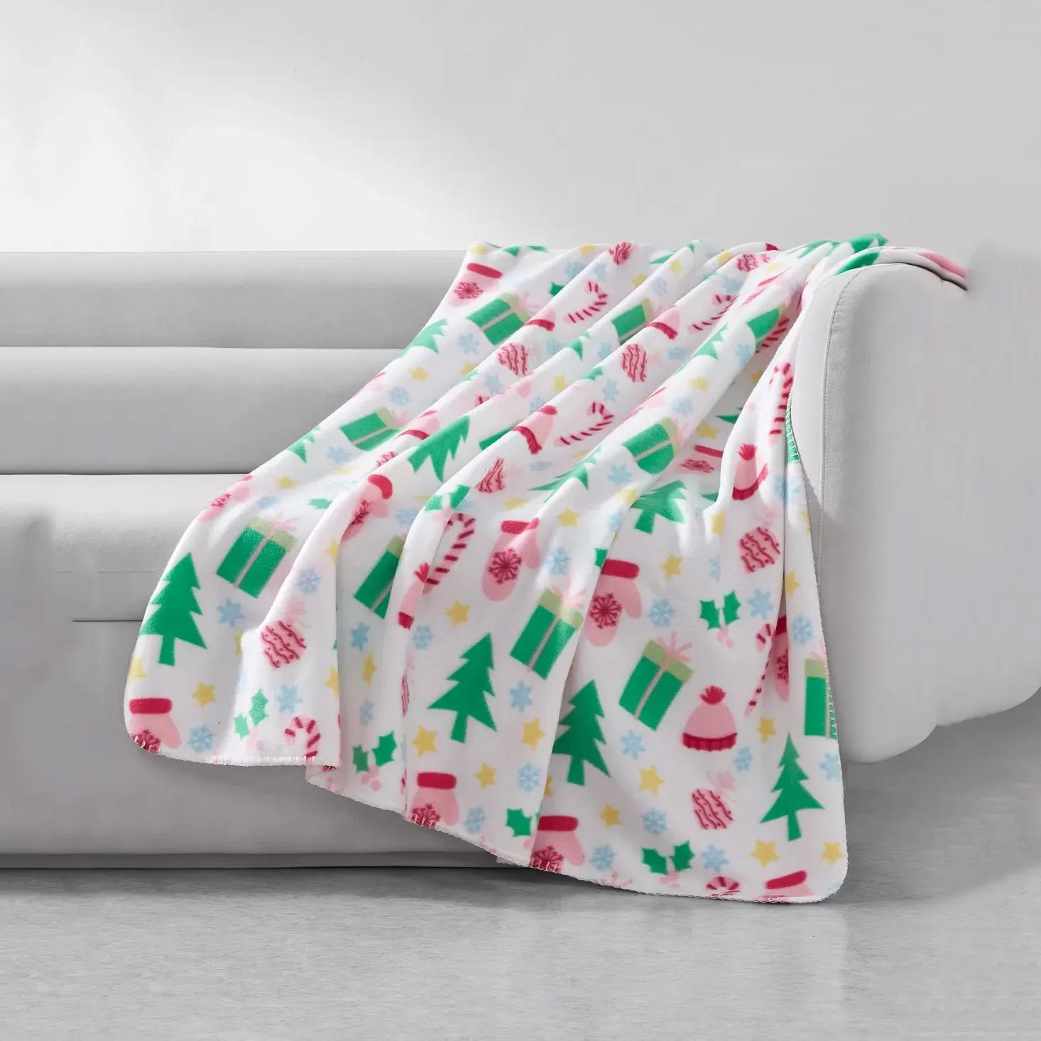 Birch Trail Holiday Printed Fleece Throw Blanket for $5.99