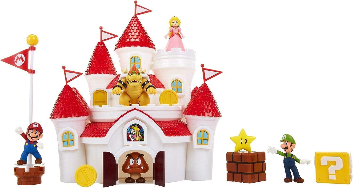 Super Mario Nintendo Deluxe Mushroom Kingdom Castle Action Figures for $19.99